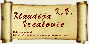 Klaudija Vrcalović vizit kartica